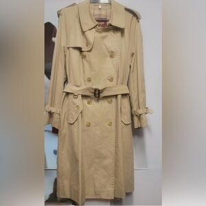 Vintage Chaps Ralph Lauren Beige Double-Breasted Trench Coat